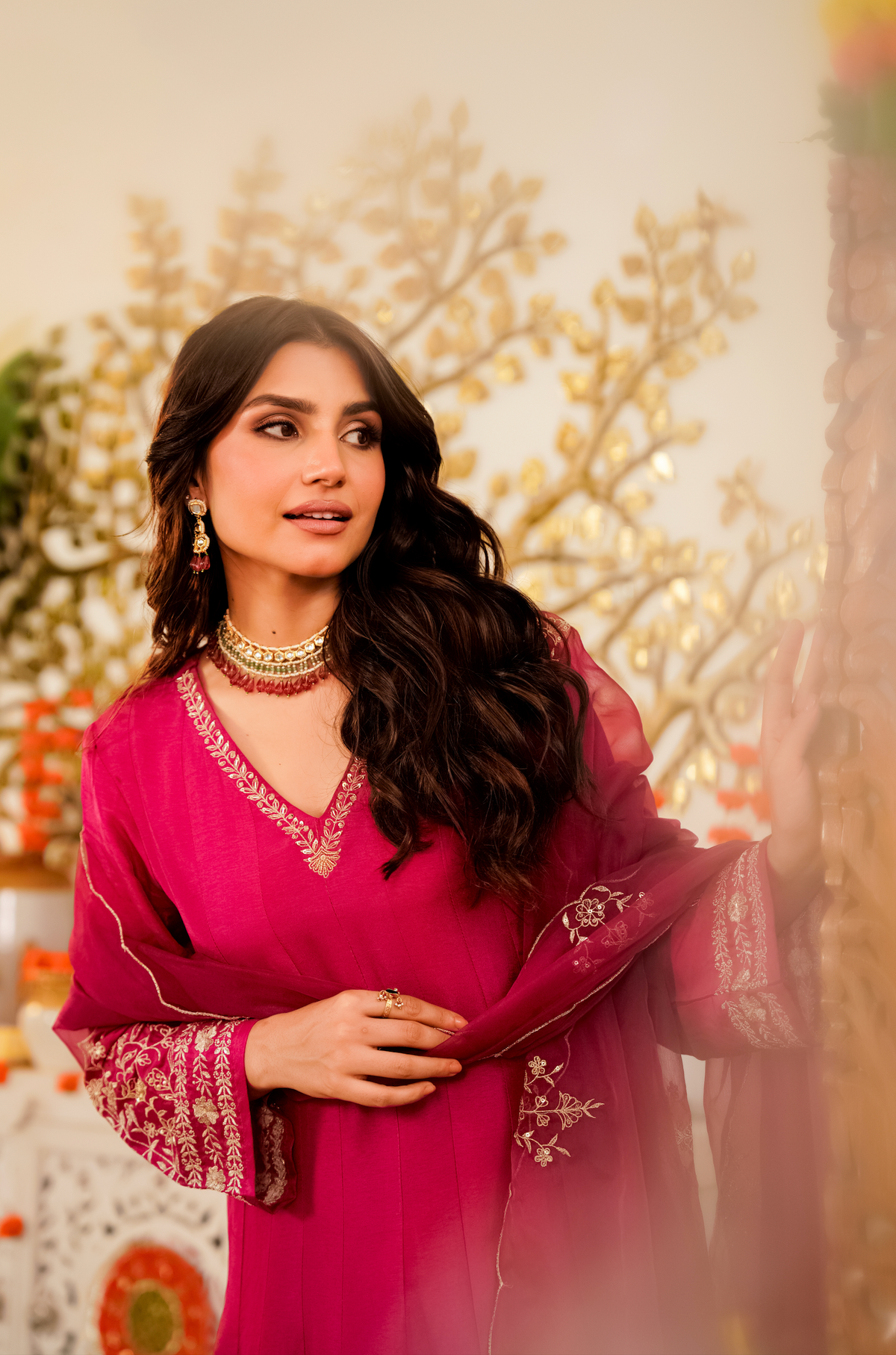 Elegant Viscose Chanderi Embroidered Kurta Set With Dupatta