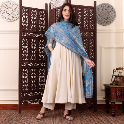 Elegant Chanderi Silk Kurta Set With Printed Dupatta